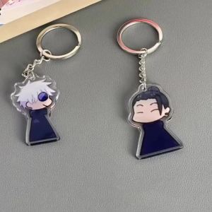 Bandai | Gojo Satoru Geto Suguru Anime Cosplay Cool Unique Cartoon Funny Metal Keychain Bag Pendant Keyring Jewelry Gift for Fans
