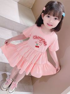 Pure Cotton Princess Dress for Girls Cartoon Design Summer New Style Fairy Skirt Childrens Clothing Casual Dresses for Kids