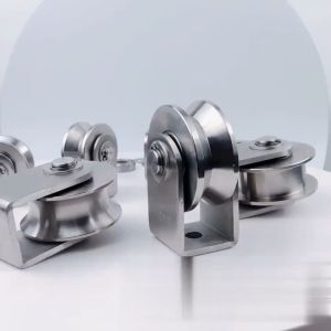 304 Stainless Steel Sliding Gate Roller Wheel Heavy Duty Gate Bearing For Sliding Gate v u Groove Roller For Sliding Gate Roller Wheel v u Groove Heavy Duty Sliding Door Roller Set