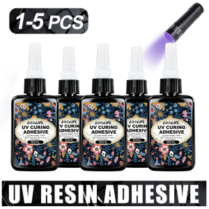 Highly Transparent UV Resin Glue Waterproof UV Enhanced Curing Used for Handicraft Production DIY Models (With Ultraviolet Lamp)