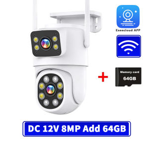 OVERSCAM 8MP 4K Outdoor Security Camera | 360° PTZ Dual Lens | Color Night Vision | IP66 Waterproof | 2-Way Audio | WiFi CCTV