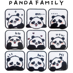 Miếng Vá Thêu Gấu Trúc Hoạt Hình Dễ Thương Tự Dính Cho Áo Khoác Lông Vũ Miếng Vá Thêu Máy Tính Cho Túi Và Phụ Kiện