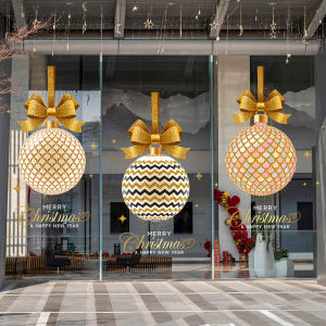 New Year Decoration Static Cling Glass Door Stickers Jewelry Store Window Display Electrostatic Patch Painting Christmas Decor