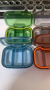 Portable Mini Medicine Box 3 Grid Pill Storage Dustproof Distribution Box Medicine Organizer