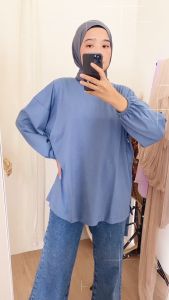 Kaos Jumbo Wanita Moon Busui Oversize Katun Combed Premium