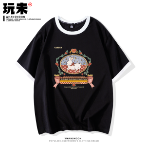 Pure Cotton Womens T-Shirt Spring Summer Loose Casual Chic Sweet And Spicy Color Block Street Style Short Sleeve round Neck