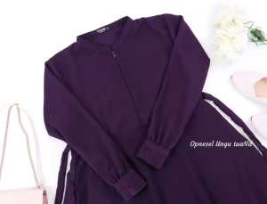 Gamis hermosa polos bahan wollycrepe premium-gamis syari ungu busui umbrella 4 meter-pakaian wanita