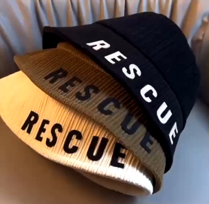 Mũ Bucket Vải Gân Thêu Chữ RESCUE Cá Tính – Mũ Vành Cụp Thời Trang Hàn Quốc Freesize Hot Trend