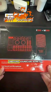 =Bonkyo F999 SoundCard + M999 Mic combination set Bluetooth wireless mixer noise reduction live set.