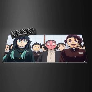 Bandai | Demon Slayer Upper Moon Demons Anime Gaming Mouse Pad Large Rubber Keyboard Desk Mat With 2MM Stitched Edge Design