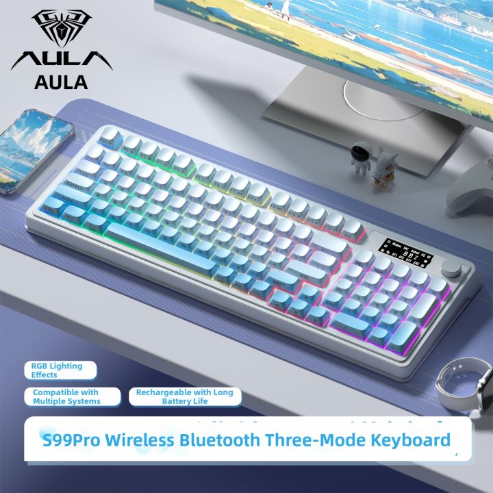 AULA | Wireless Bluetooth Three-mode Keyboard | Lazada