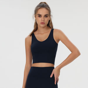 Womens Running Tank Top High Intensity Quick Dry Yoga Bra Naked Feel Fitness U-Shape Chest Pad Included Breathable Nylon