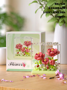 Hộp Hoa Sáng Tạo Khối Xây Dựng Đồ Trang Trí Để Bàn Vĩnh Cửu Nhựa ABS Gạch Tự Khóa Nhỏ Quà Tặng Cho Người Lớn 18+