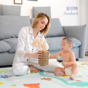 SIMI Baby Foldable Playmat XPE Material Baby Crawling Mat Water Proof Double Side Cartoon Carpet Sheet Tilam Lipat