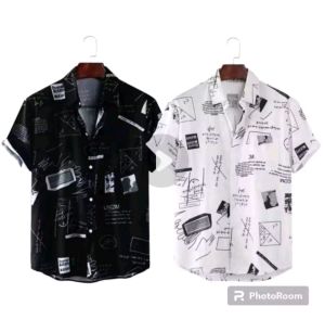 PAKET HEMAT 50RIBU DAPAT 2PCS KEMEJA MOTIF PANTAI PRIA LENGAN PENDEK BAJU MOTIF SURFING