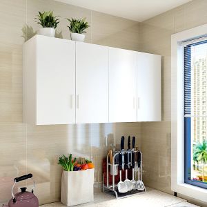 Kitchen Wall Mounted Storage Cabinet Multi-Functional Hanging Shelf Organizer Modern Simple Style for Utensils Spices
