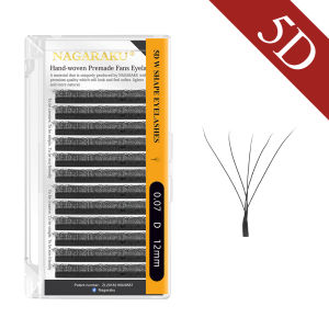 NAGARAKU automatik berbunga W bentuk Bloom 5D Premade peminat bulu mata sambungan semulajadi lembut cahaya individu sebatan penuh padat