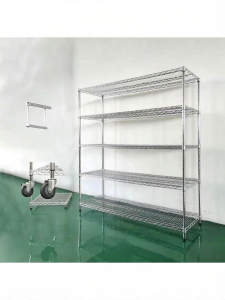 MOLORE | Heavy-Duty NSF Chrome Plated Stainless Steel Color Mobile Shelving Unit