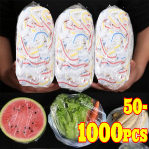 50-1000PCS Disposable Food Cover Wrap Food Grade Fruit Vegetable Storage Bag Elastic Plastic Bag Kitchen Fresh Keeping Bag