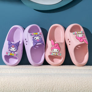 Sanrio Boys Girls Indoor Slides Childrens Kuromi Melody Anima Slippers Anti-slip Wear-resistant Toe Protection Sandals Summer