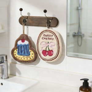 Cute Hanging Hand Towel Absorbent Thickened Kitchen Rag Bathrooms Towel High Appearance Coral Velvet Hand Towel Home Daily Use