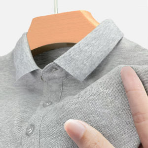 Ice Silk Short Sleeve Polo Shirt Mens Summer Thin Casual Collar T-Shirt Korean Trend Versatile Loose Fit Solid Color Top