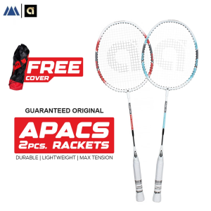 APACS Tyro 55 2 pcs. Badminton Racket Set Steady Grip ( 2 pcs. Training Racket + Cover ) Original made in Malaysia