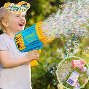Aoduoyaya 69 Holes Gatling Bubble Machine Children Automatic Bubble Blowing Toy Soap Water Outdoor Kids Toys