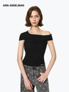 ANN ANDELMAN | Irregular Neckline Well-tailored Pleated Top