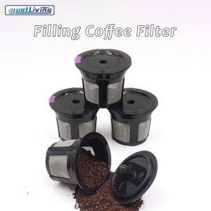 JustLiving ตัวกรองกาแฟใช้แล้วทิ้งกระดาษ K-CUP ตัวกรองกาแฟแคปซูลกระดาษกรองกากกาแฟตัวกรองตะกรันชาสามารถถูกใช้ได้หลายรอบถ้วยกรองกาแฟเครื่องชงกาแฟอุปกรณ์บาร์