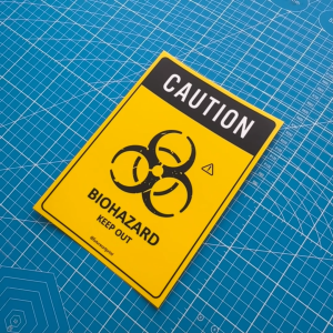 Caution Biohazard Keep Out. Premium Sticker. Warning. Sign Label Notice Signage. Laminated Waterproof Scratch Resistant. Suitable for Indoor and Outdoor.