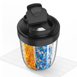 Weekly/Monthly Large Pill Dispenser 7 Grids Vitamin Organizer Moisture-proof Anti-Mix Portable Pill Cup Bottle Outdoor Traveling