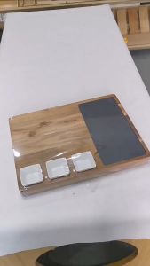 Cheeseplate Wood with stainless steel accessory set