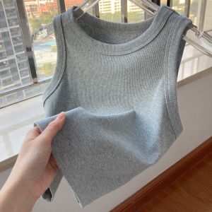 Trendy Short Sleeveless Threaded Strap Vest Womens Fashionable Slim Fit Summer Top Inner Wear Outer Wear Base Shirt