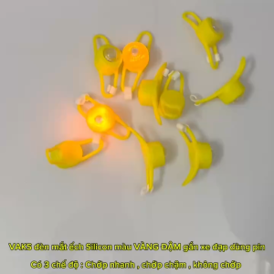 1 cái Đèn mắt êch silicon ánh sáng VÀNG ĐẬM 3 chế độ : nhấp nháy nhanh nhấp nháy chậm và ko chớp- phụ kiện gắn xe đạp xe máy mũ bảo hiểm...v.v