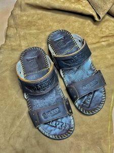 Sandal kulit 100% sendal gesper pria awet dan kuat