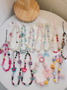 Crystal Pendant Beaded Bracelet Key Phone Lanyard Airpods Lanyard Loss Prevention Fall Prevention