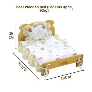 MAOGUANJIA | Princess Style Wooden Pet Bed For Cats