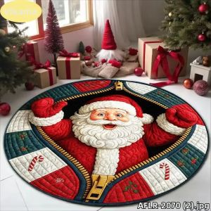 Thảm Giáng Sinh Ông Già Noel 3D Ảo Ảnh Quang Học Có Khóa Kéo Chống Trơn Trượt Dùng Trong Nhà Trang Trí Cây Thông Noel Cho Phòng Khách Phong Cách Hiện Đại Trang Trí Nhà Cửa Lễ Hội