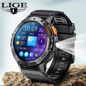 LIGE | LIGE 530mah Large Battery Ourdoor Smartwatch Men BT Call Sports Fitness Bracelet With Flashlight Waterproof AMOLED Smart Watches