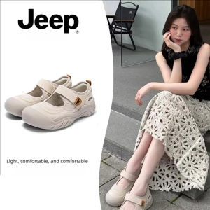 Jeep Spirit 1941 estd Mary Jane Sneakers Giày thường ngày mùa hè mới 2025 Nữ đế dày giày đơn miệng nông thoải mái rỗng chống mài mòn