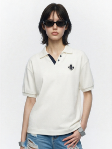 Color Block Casual Womens Short Sleeve Polo