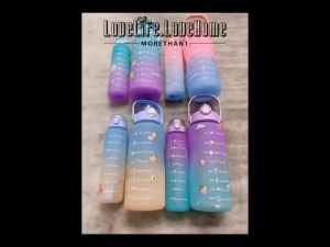 MORETHAN1 Buy 1 Free 1 Water Bottle Portable Large Capacity Outdoor Travel Drinkware Leakproof Straw Cup Plastic Drink