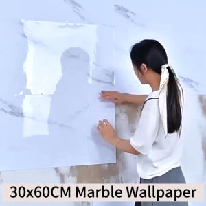 20PCS 30×60cm Marble Wallpaper adhesive Waterproof decor wall PVC printed wallpaper Tiles Sticker