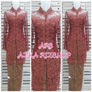 set kebaya pesta kebaya tunik cantik kebaya ibu hajat + longtorso dan rok lereng
