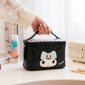 Sanrio | Sanrio Large Capacity PU Leather Portable Makeup Bag Cosmetic Case Travel Toiletry Organizer for Women with Zipper and Handles