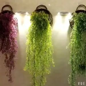 Eboo home 4pcs Artificial Fake Silk Flower Vine Hanging Garland Plant Hanging basket Orchid rattan Home Garden Wedding Decor