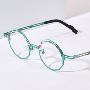 FONEX Pure Titanium Glasses Women New in Brand Design Retro Polygon Round Prescription Eyeglasses Ultralight Vintage Japanese Myopia Optical Eyewear 85888