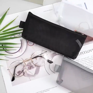 Tempat Pensil Transparan Simple Pouch Kosmetik Jaring Polos Tempat Penyimpanan Alat Tulis ATK3010