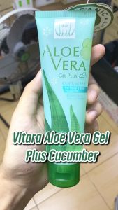 Vitara Aloe Vera Gel Plus Cucumber ไวทาร่า อโลเวร่า เจล พลัส คิวคัมเบอร์ [120 g.] เจลว่านหางจระเข้ ผสมแตงกวาสกัด บำรุงผิว อ่อนโยน ชุ่มชื่น
